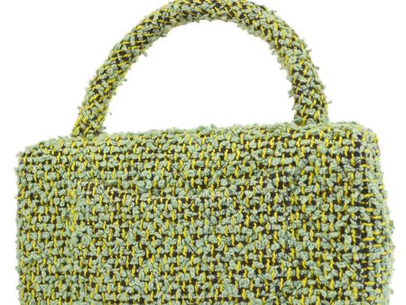 Chanel 1994-1996 Green Tweed Classic Single Flap 2 in 1 Handbag Set For Cheap