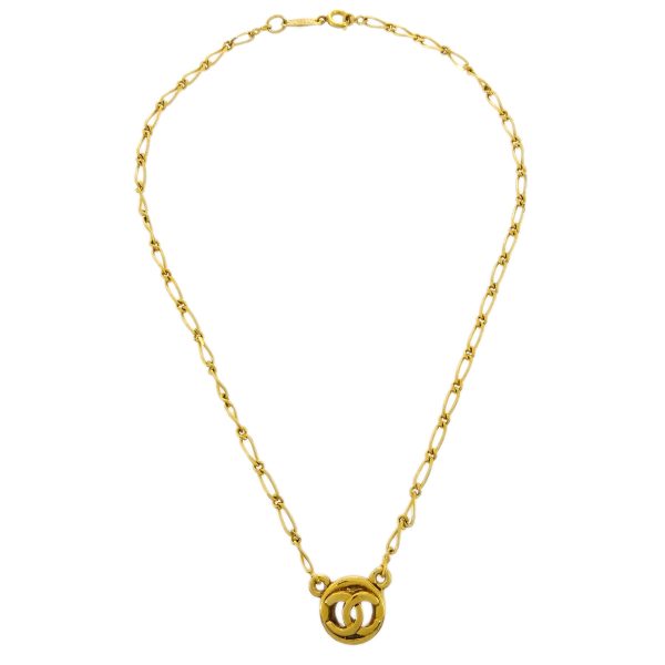 Chanel Medallion Pendant Necklace Gold 1983 Online