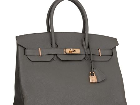 Hermes Birkin 35 Etain Togo Rose Gold Hardware Supply