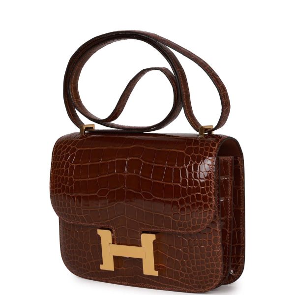 Hermes Constance 18 Miel Shiny Alligator Gold Hardware Supply