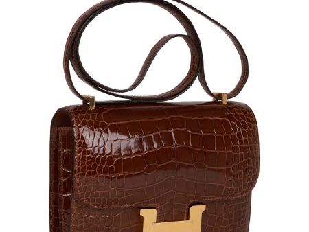 Hermes Constance 18 Miel Shiny Alligator Gold Hardware Supply