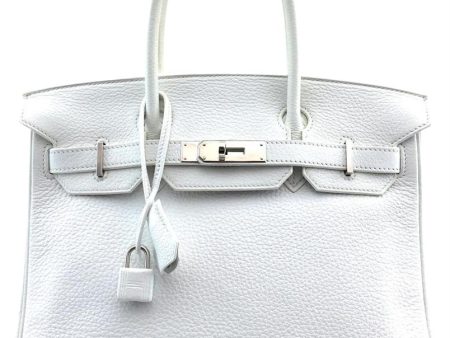 Hermes Birkin 30 Cm Tote Shw White Leather Satchel on Sale