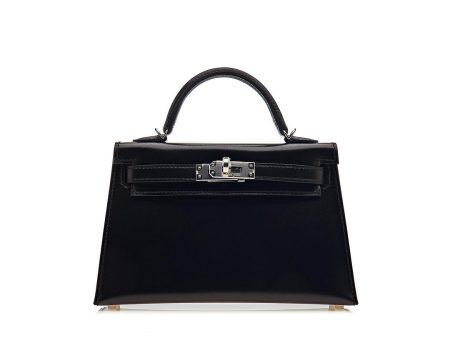 Hermes Kelly 20 Sellier Mini Noir Box Leather Supply