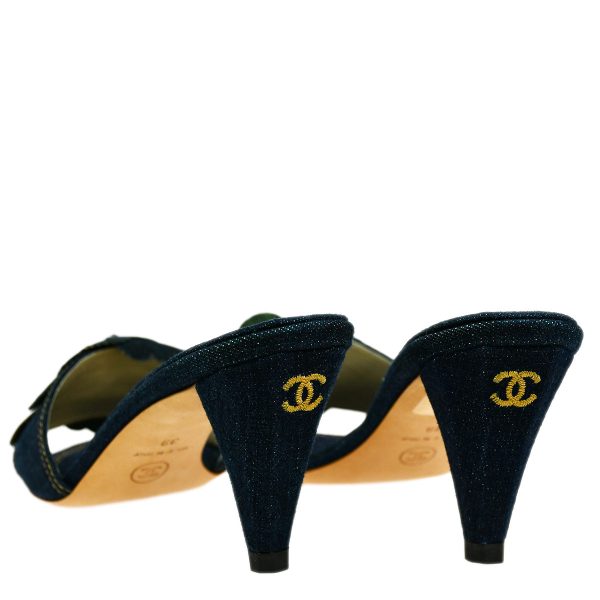 Chanel * Indigo Denim Shoes Sandals Mules #39 Online Sale