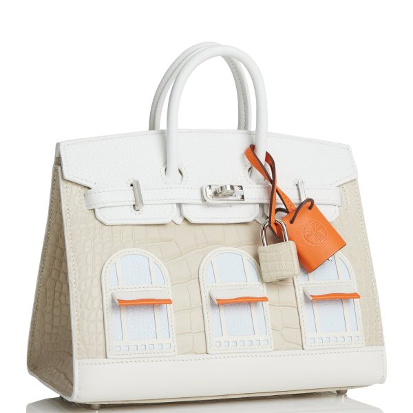 Hermes Sac Faubourg Birkin 20 White Matte Alligator Palladium Hardware Online Hot Sale