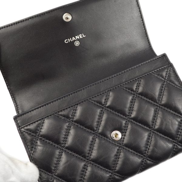 Chanel 2006-2008 Black Calfskin Bifold Wallet on Sale