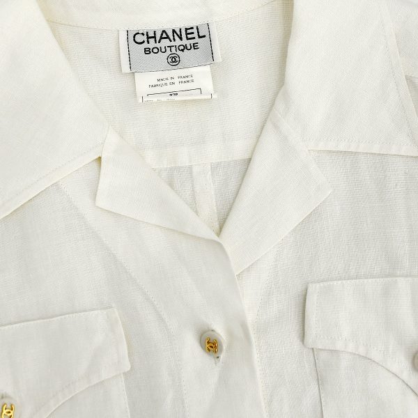 Chanel Shirt White 97P #38 For Discount