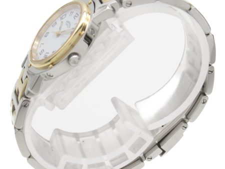 HERMES Clipper Wrist Watch Watch Wrist Watch CL4.220 Quartz White Gold Plated Stainless Steel For Cheap