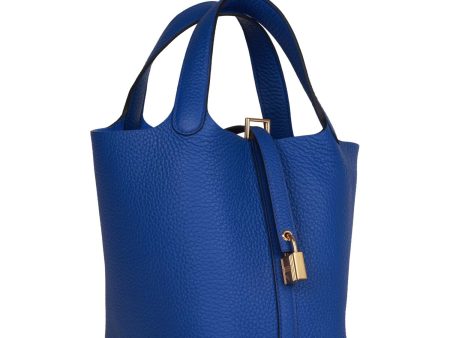 Hermes Picotin Lock 18 Bleu Royal Clemence Gold Hardware Sale