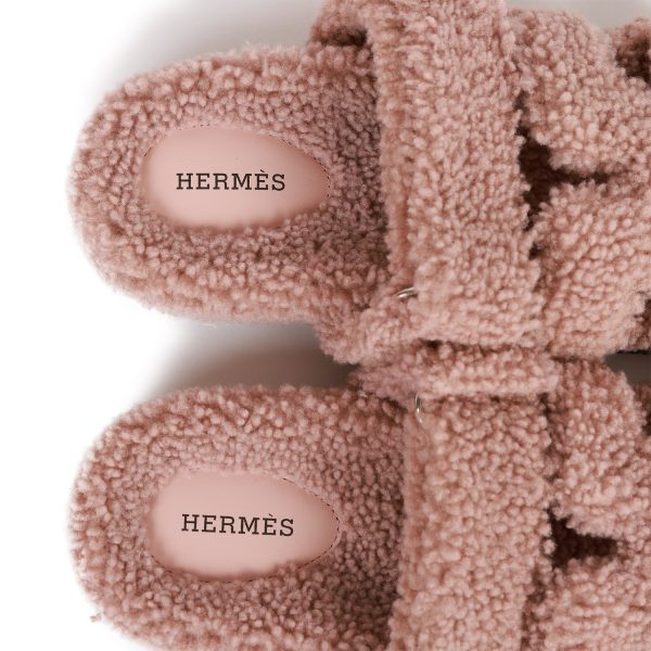 Hermes Chypre Techno Sandals Bois de Santal Woolskin 37 Online