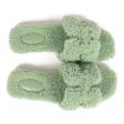 Hermes Oran Sandals Vert D eau Woolskin 37.5 on Sale