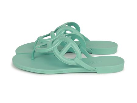 Hermes Egerie Sandals Vert Embrun Rubber 36 Online now