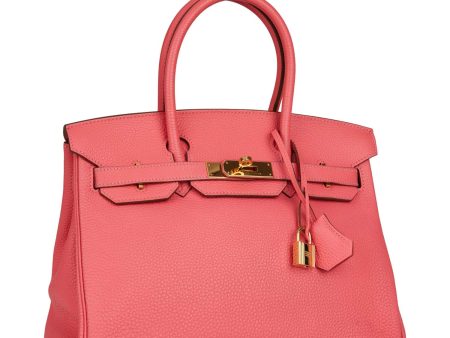 Hermes Birkin 30 Rose Lipstick Togo Gold Hardware Discount