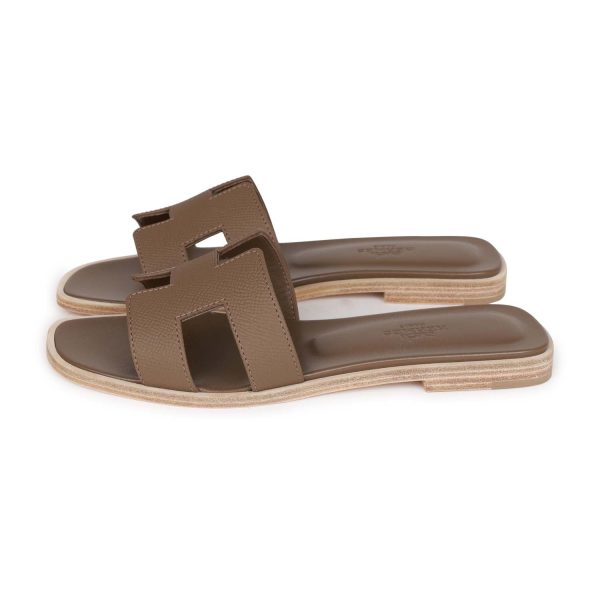 Hermes Oran Sandals Etoupe Epsom 35 Online Sale