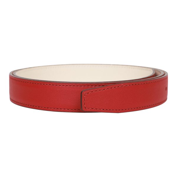 Hermes 24mm Reversible Rouge H White Constance H Belt 85cm Gold Buckle Discount