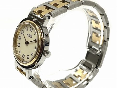 HERMES Clipper Quartz Ivory Dial Watch Ladies For Discount