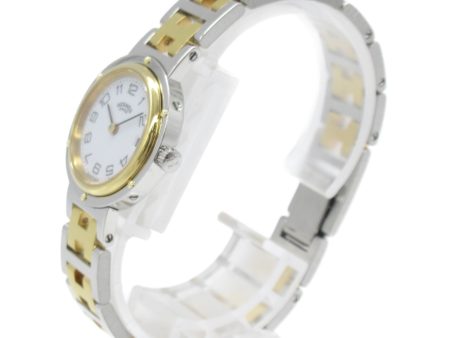 HERMES Clipper Wrist Watch Watch Wrist Watch CL2.440 Quartz White Gold Plated Stainless Steel Sale