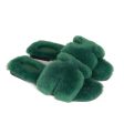 Hermes Oran Sandals Vert Anglais Shearling 37 Online Hot Sale