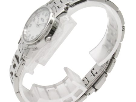 HERMES Clipper Nacre Diamond Wrist Watch Wrist Watch CL4.230 Quartz White White shell Stainless Steel diamond For Sale