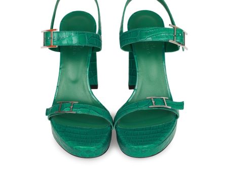 Hermes High Heels Emerald Matte Alligator 38 For Sale