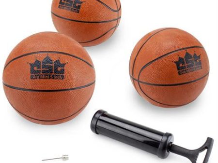 Set of 3 5-Inch Mini Basketballs w-Needle, Inflation Pump Online now