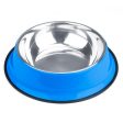 72oz. Blue Stainless Steel Dog Bowl Supply