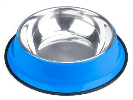 72oz. Blue Stainless Steel Dog Bowl Supply