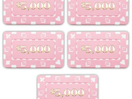 5 Denominated Poker Plaques Pink $5,000 Online Hot Sale