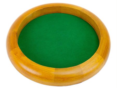 12 in Wooden Circular Dice Tray Online now