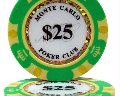 $25 Monte Carlo 14 Gram Poker Chips Online Sale