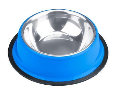 8oz. Blue Stainless Steel Dog Bowl For Discount