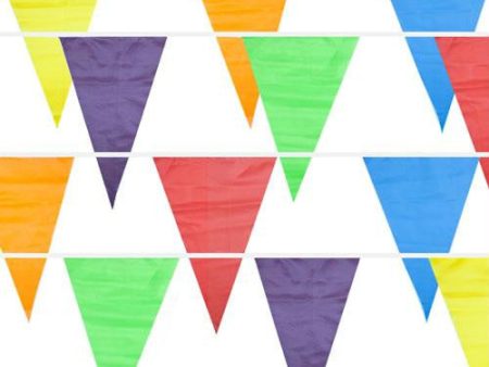 Multi-Color 100 Foot Pennant Stringer with 48 Flags on Sale