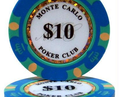 $10 Monte Carlo 14 Gram Poker Chips Hot on Sale